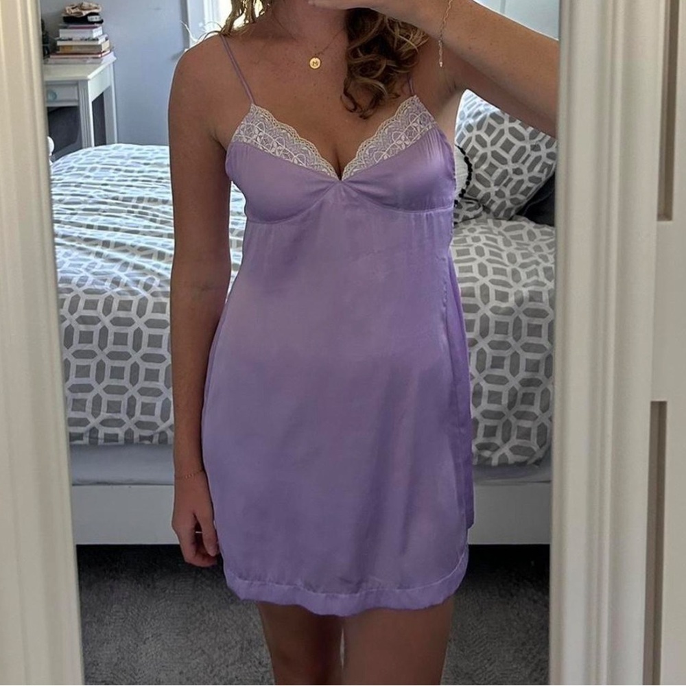 NWT Lavender Free People Intimately SLIP DRESS sz medium M - Picture 2 of 8